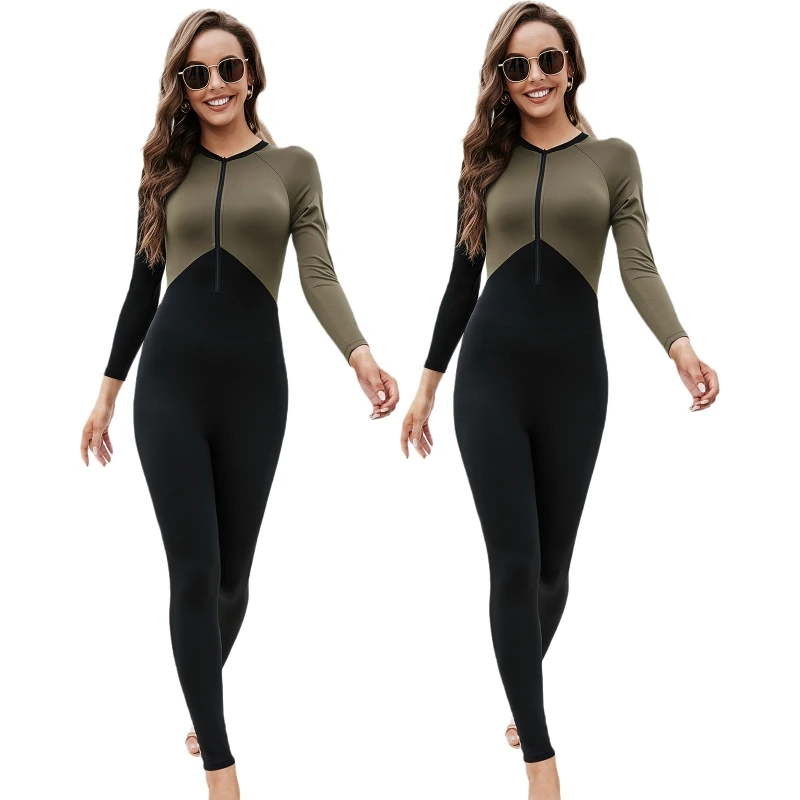 

Женский слитный купальник с длинным рукавом