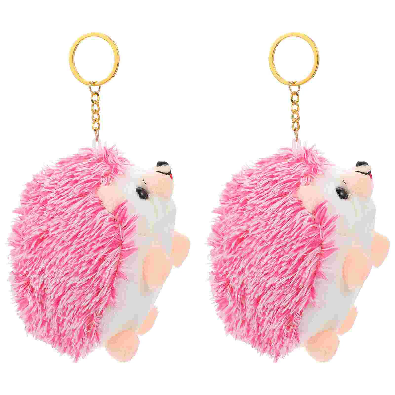 

2 Pcs Animal Key Decoration Stuffed Animal Backpack Clips Handbag Key Decoration Pendant Baby Hedgehog Plush Keychain