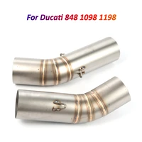 motorcycle exhaust middle link pipe 51mm for ducati 848 1098 1198 muffler slip on midpipe stainless steel connector tube