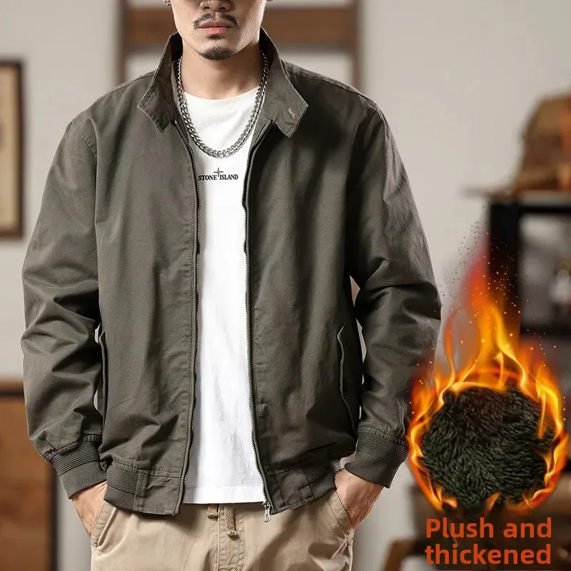 Бесплатная доставка мужская винтажная куртка в американском стиле утолщенное