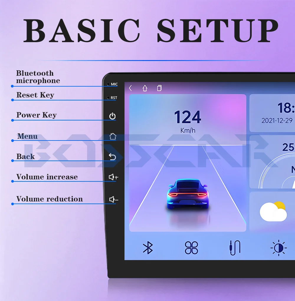 Фото BOSSCAR Android 14 Carplay 2 Din стерео автомобильный мультимедийный GPS 2din радио для Mercedes-Benz GL 320/GL 350/GL 420/GL 450/GL 500 №5