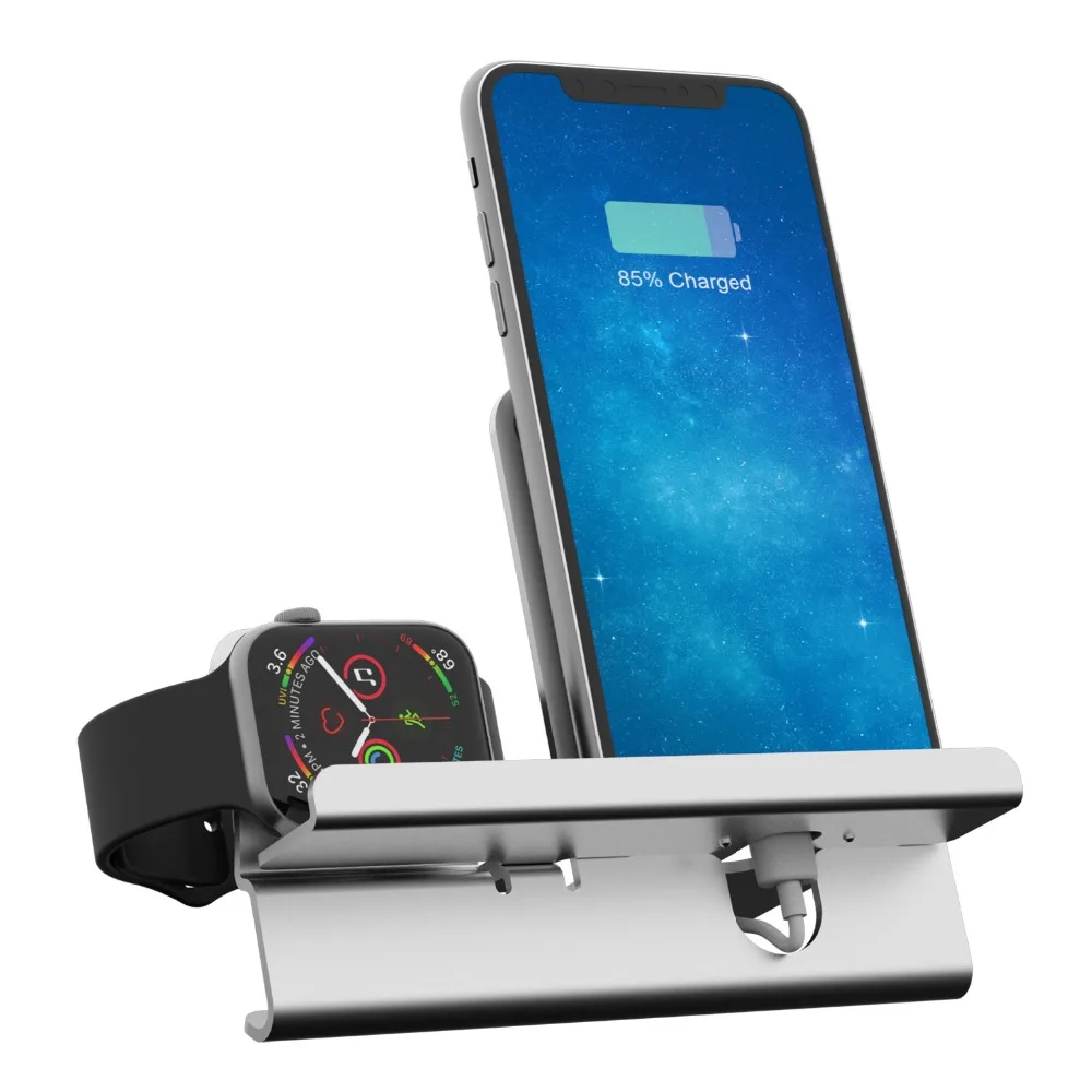 diy 2 in 1 adjustable desk charge dock for apple watch charging stand table phone holder for iphone x87 charger station free global shipping