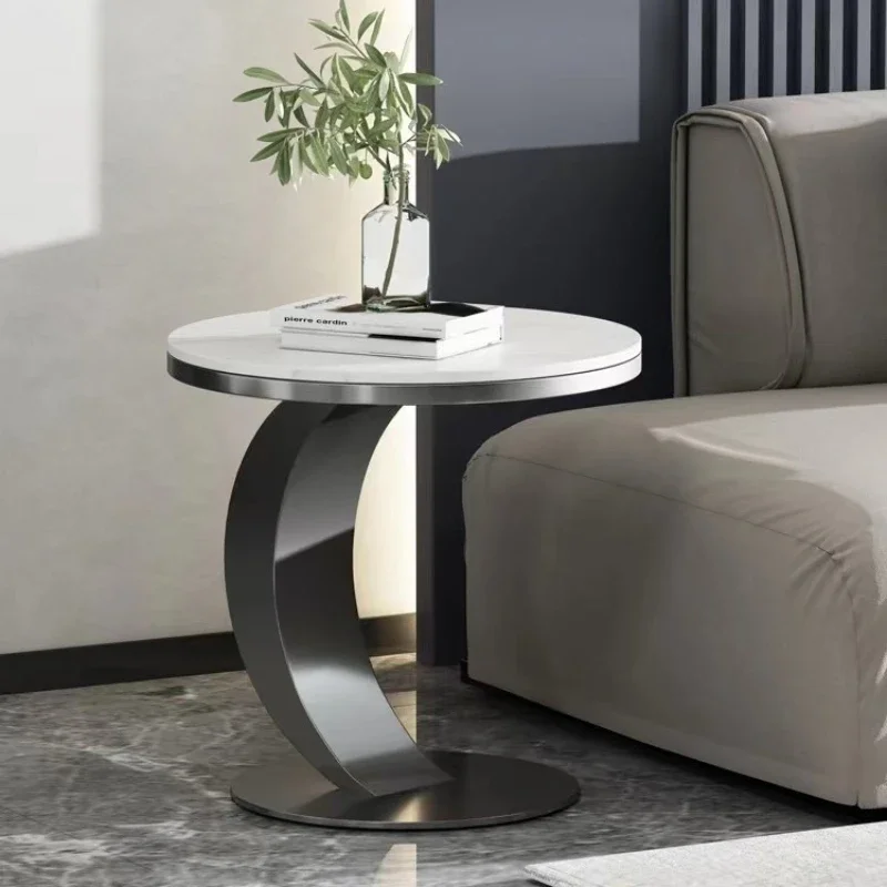 

Роскошный кофейный столик для гостиной, простой круглый стол для балкона, итальянский круглый домашний подвижный простой стиль ручной работы