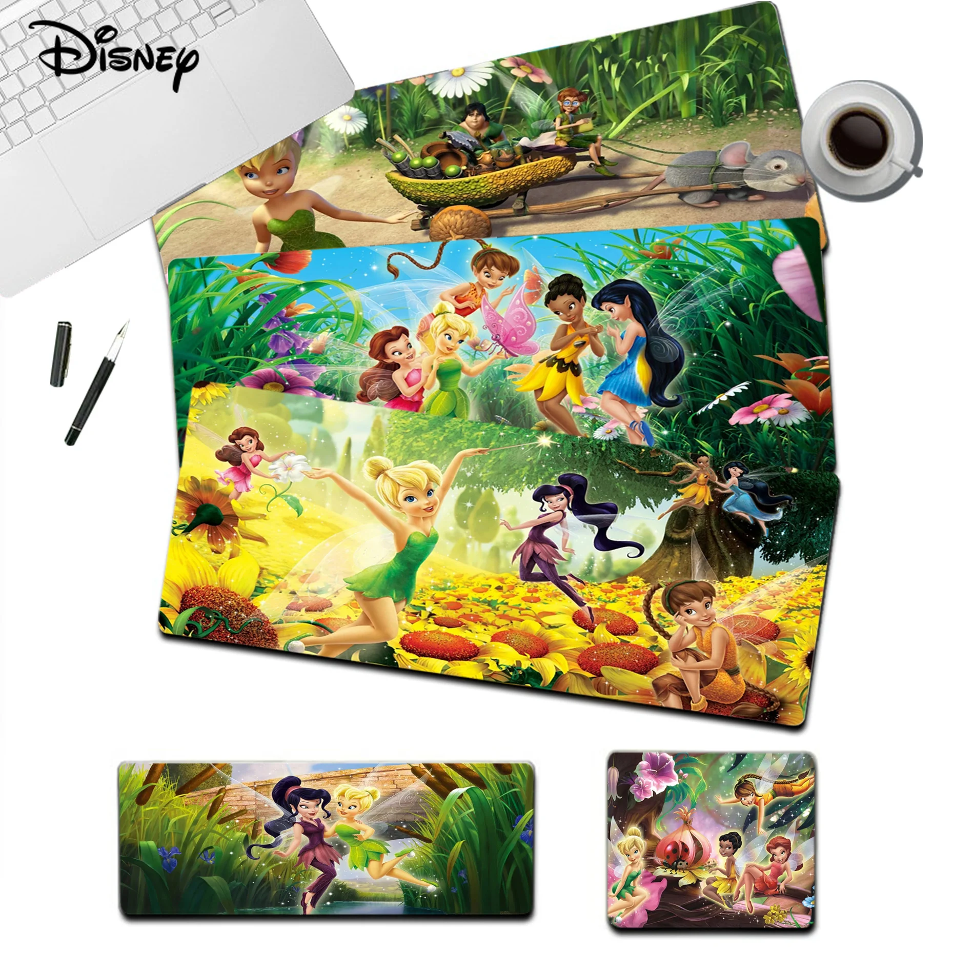 

Disney Tinkerbell Mousepad In Stocked Laptop Gaming Mice Mousepad Size For Large Edge Locking Game Keyboard Pad