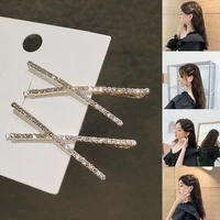 2pcs bling bling crystal rhinestones hair clips metal hairpins barrettes ornament hair styling tools accessories for women girls