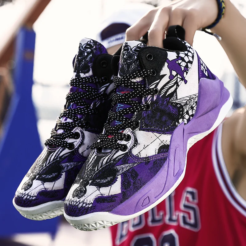 Unisex Sneakers Men's Basketball Shoes Fashion Graffiti Shoes Male Comforthable Sports Shoes Gym Training Athletic Shoes Women