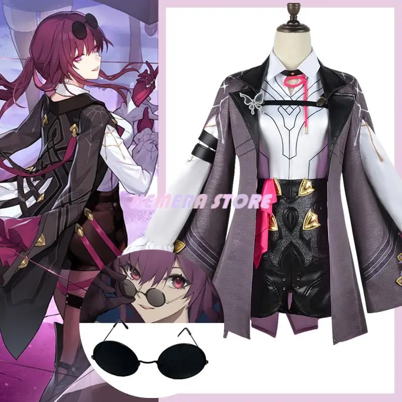 

Kafka Honkai Cosplay Anime Game Honkai Star Rail Cosplay Halloween Party Costume Combat Uniform Role Play Clothing Wig Full Set