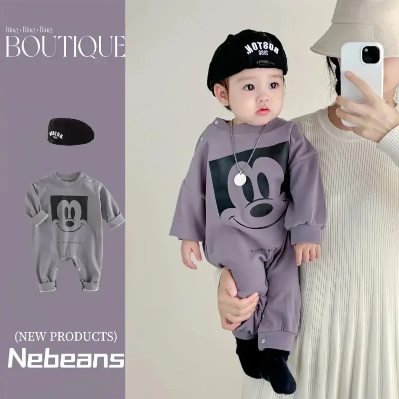 2025: Новый комбинезон с Микки Маусом для маленьких мальчиков и девочек одежда