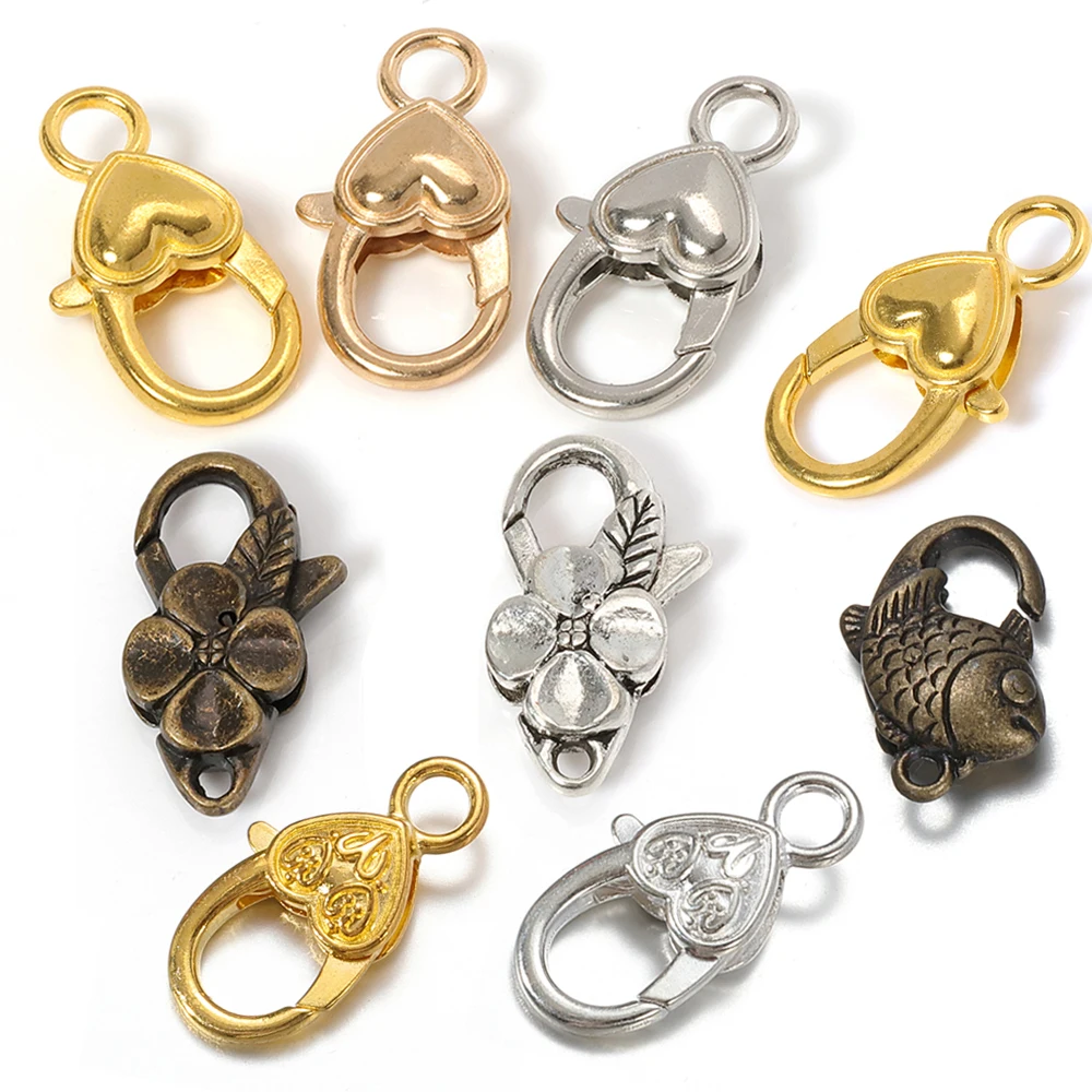 

Застежка-карабин в виде цветка, античный Серебристый цвет, бронзовые весенние крючки для брелоков, ожерелий, браслетов, цепочек, изготовлен...