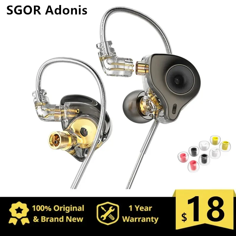 Гибридные наушники-вкладыши SGOR Adonis 1DD + 1BA, Hi-Fi наушники с супербасами, высококачественный звук, музыкальные наушники VENUS