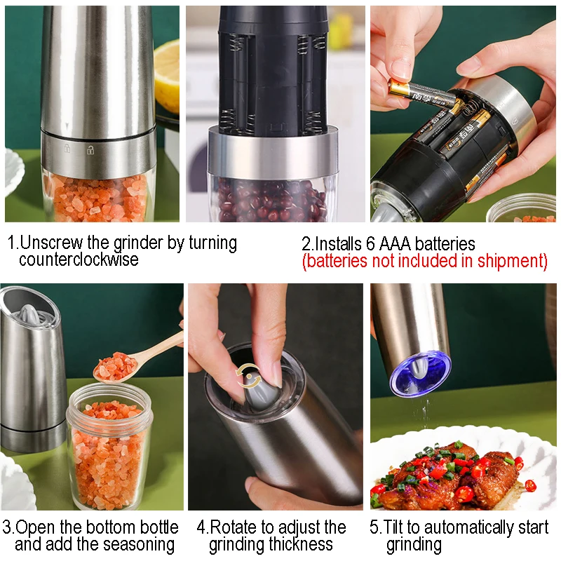 Электрическая автоматическая мельница для специй регулируемая травяная перца