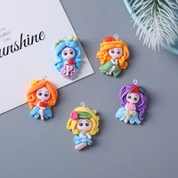 5pcs cute sweet princess ring resin pendant diy hair jewelry findings materials charms garment sewing flat back crafts patch