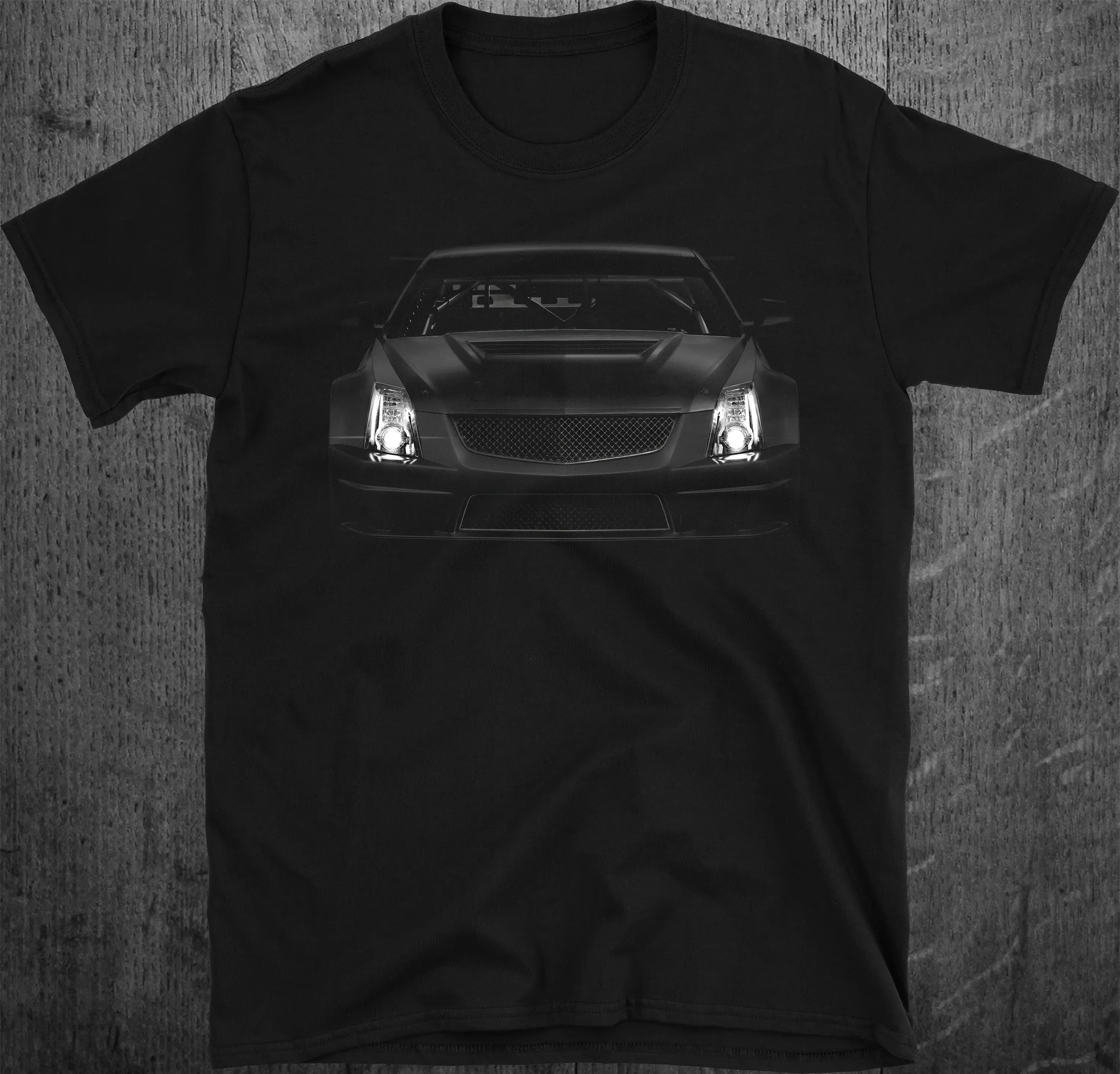 Фото Футболка Caddy CTS V второго поколения 2008-2015, мужская, с изображением фар, светящиеся, 100% хлопок, подарок на день рождения №1