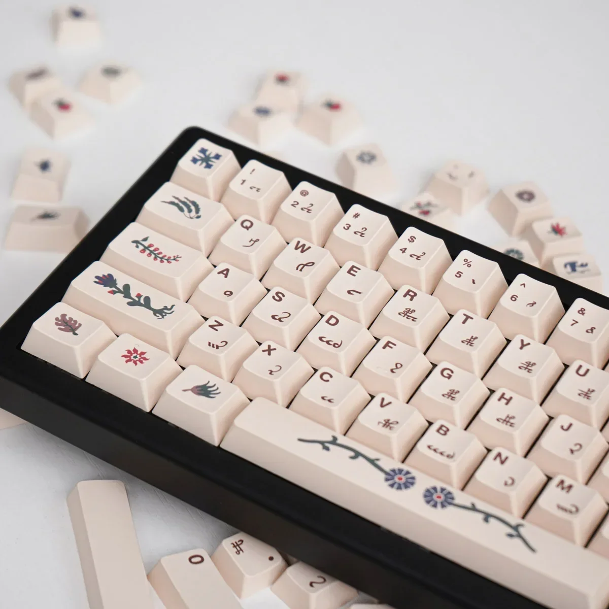 Механические колпачки для клавиш 135 PBT сублимационная вишня оригинальная высота