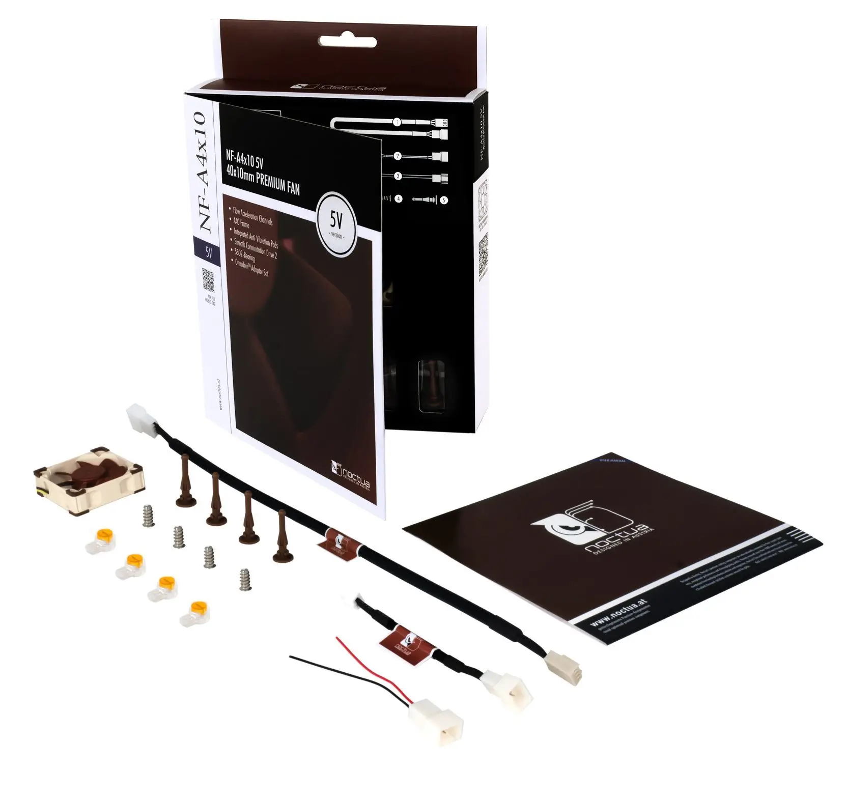 Noctua NF-A4x10 PWM 3-контактный4-контактный 24 В12 В5 В в тонком корпусе вентилятор 40x40x10 мм PWM FLX Интеллектуальный контроль температуры Тихий ультрамаленький вентилятор (art.: 3920d0aaaa6ed) - 3920d0aaaa6ed