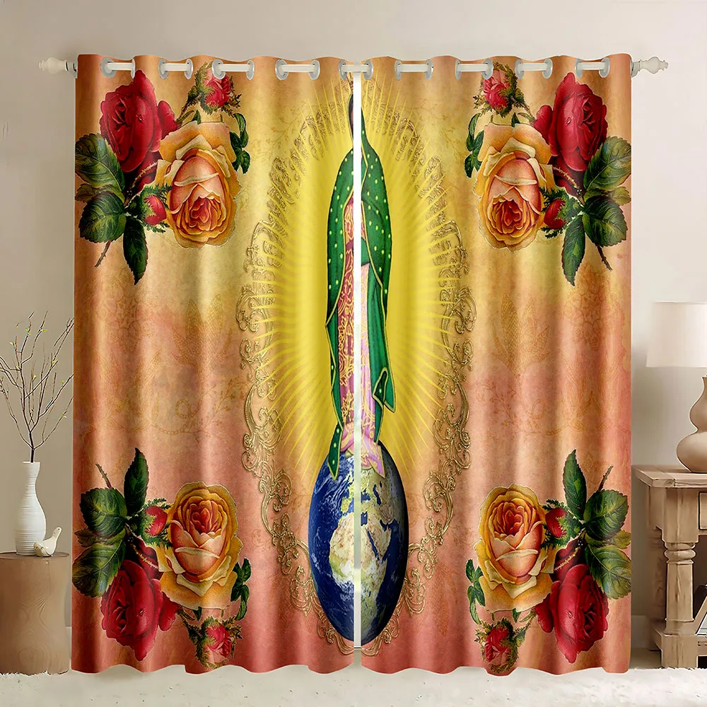 Плотные шторы Девы Марии Богоматери Гваделупской Мексиканская Святая Дева Мария