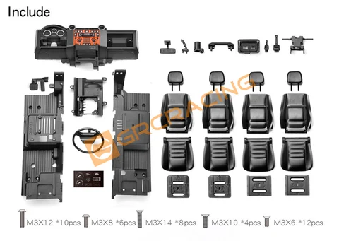 Имитация интерьера из пластика, модификация сиденья управления для 1/10 RC Crawler Car Traxxas TRX4 Land Rover Defender Parts