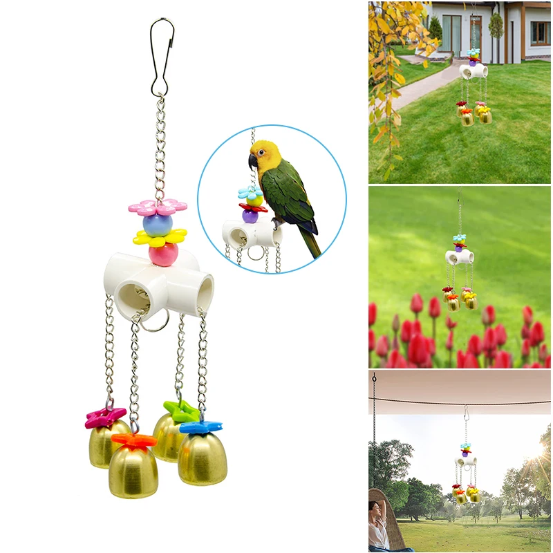 

Parrot Hanging Swing Cage Toy Bite Accessories With Bell Toys For Birds Parakeet Cockatiel Budgie