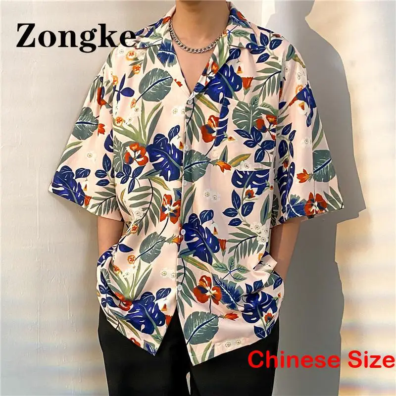 

Zongke Floral Hawaiian Shirts for Mens Shirt Blouse Fashion Economic Blouses With Free Shipping Men Clothings 2XL 2023 Summer