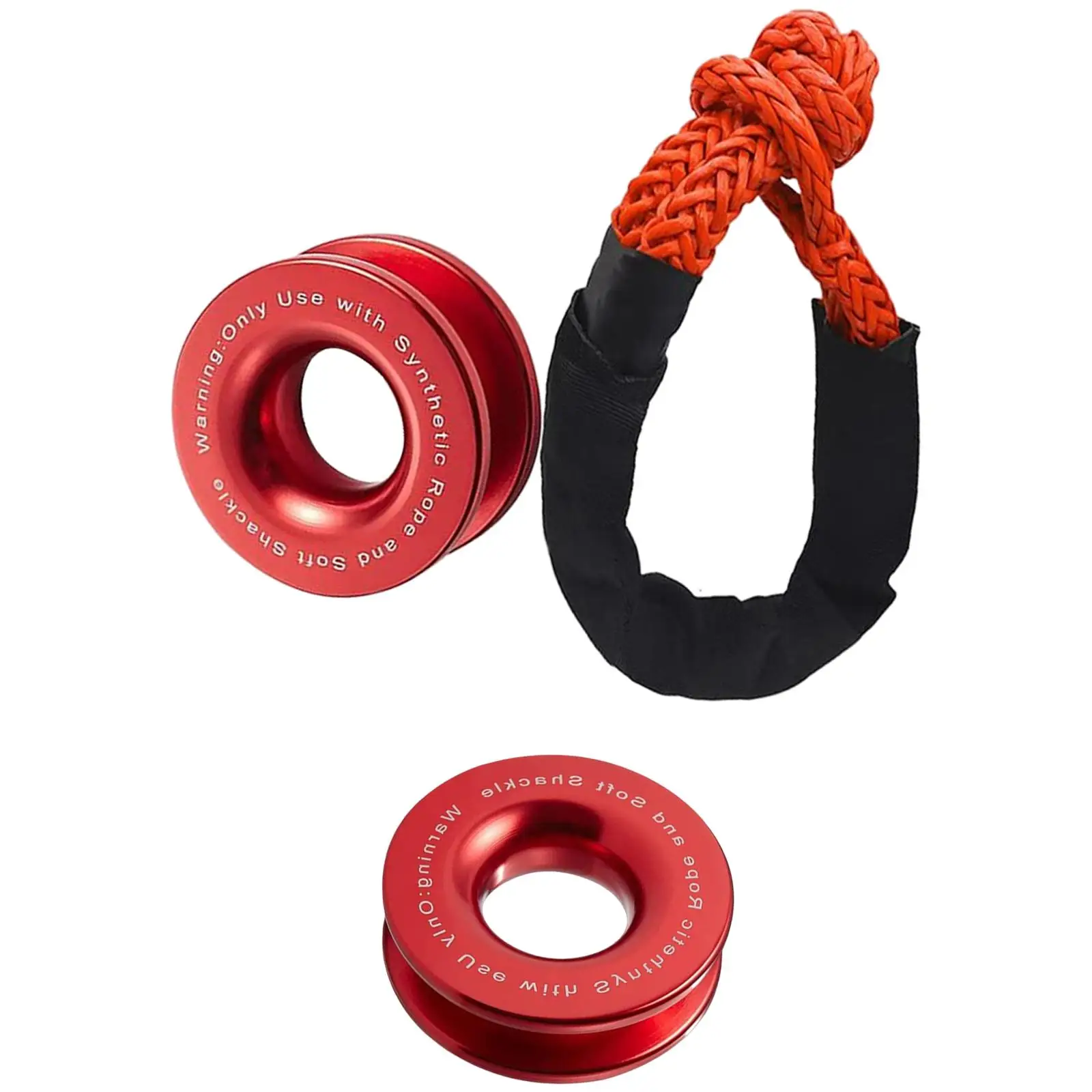 Winch Snatch recover Ring 55000lbs Soft Shackle Kit Towing Block Depot for Farming SUV Truck ATV UTV Marine