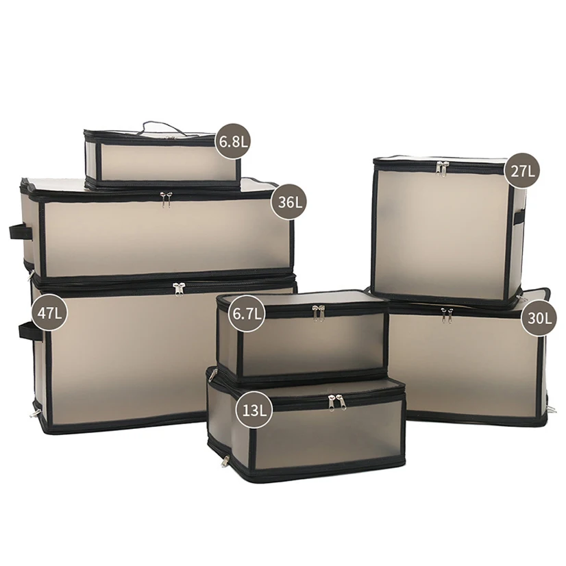 

Large Capacity Folding Bedroom Storage Box Waterproof Transparent Wardrobe Organizer College Dorm Lingerie Storage Boxes Lid