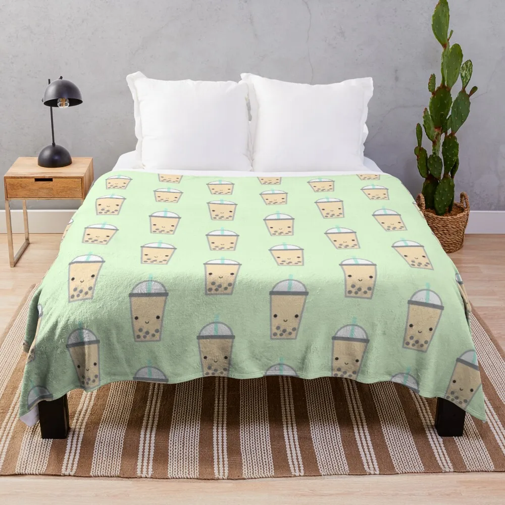 

Cute Bubble Tea (Boba)Throw Blanket synthetic skin blanket blanket sofa fur blankets thin blankets