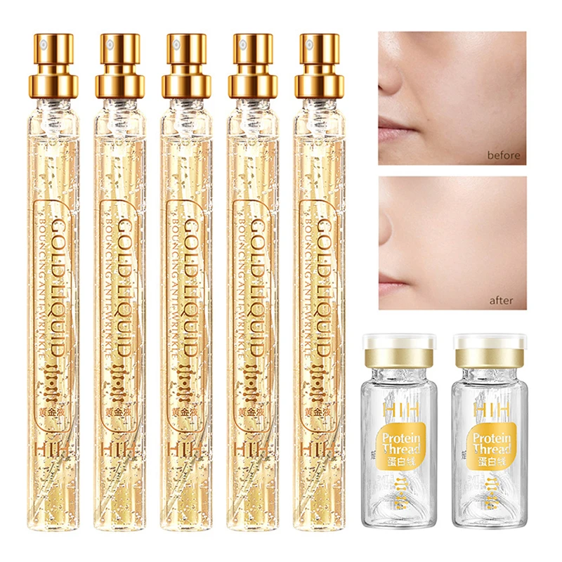 

Facial Collagen Protein Thread Serum Set Absorbable Firming Silk Fibroin Line Carving Anti-aging Face Essence Skin Care