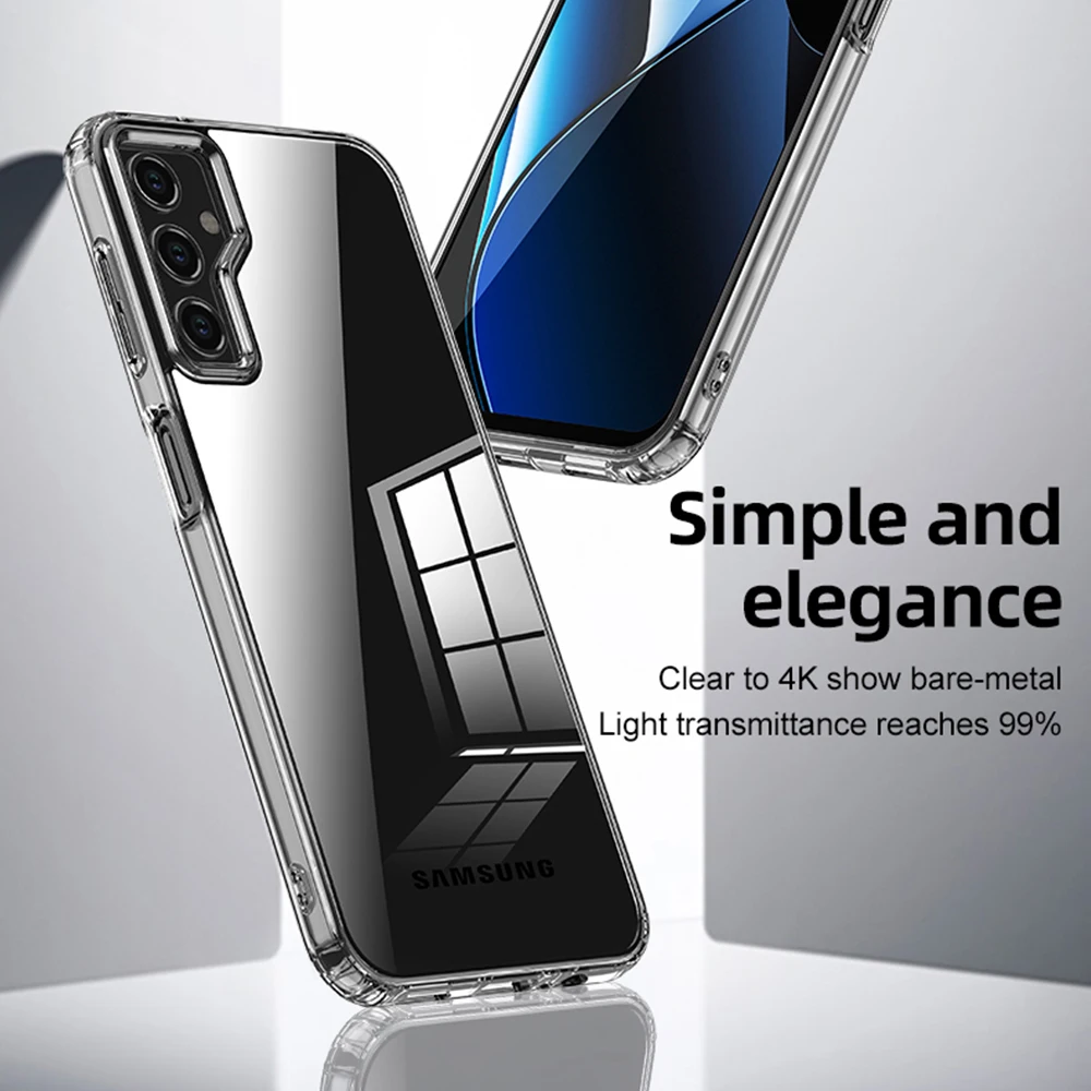 Прозрачный чехол для телефона Samsung Galaxy S24 Ultra + мягкая силиконовая рамка из ТПУ