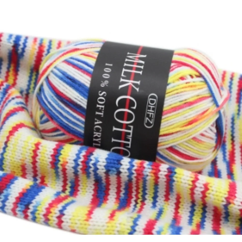 Various Colors of Smooth and Soft Milk Cotton Yarn DIY Hand Woven Baby Wool Craft Shawl Scarf Crochet Accessories