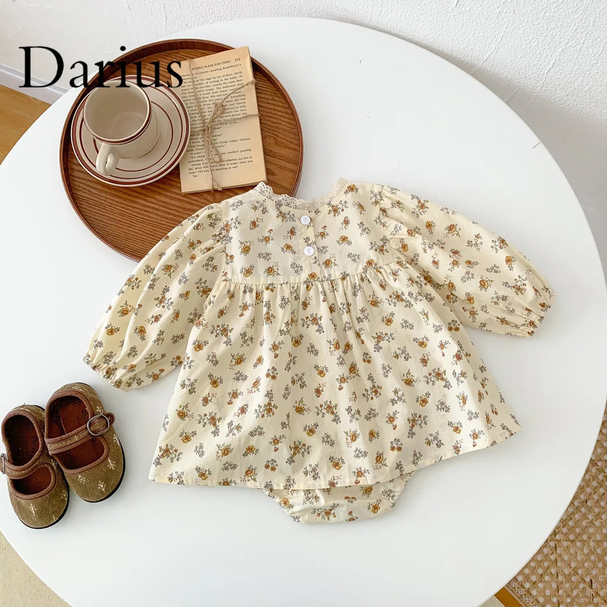 

Floral Full Sleeve Infant Romper