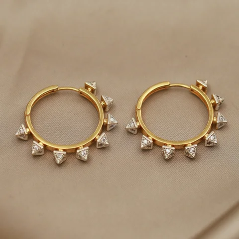 Серьги-гвоздики New Sight с кристаллами