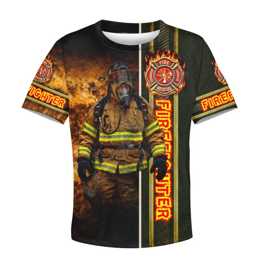 

FireFighter Kids 3d All Over printed Hoodies suit t shirt zipper Pullover Kids Suit Sweatshirt Tracksuit/Pants 02