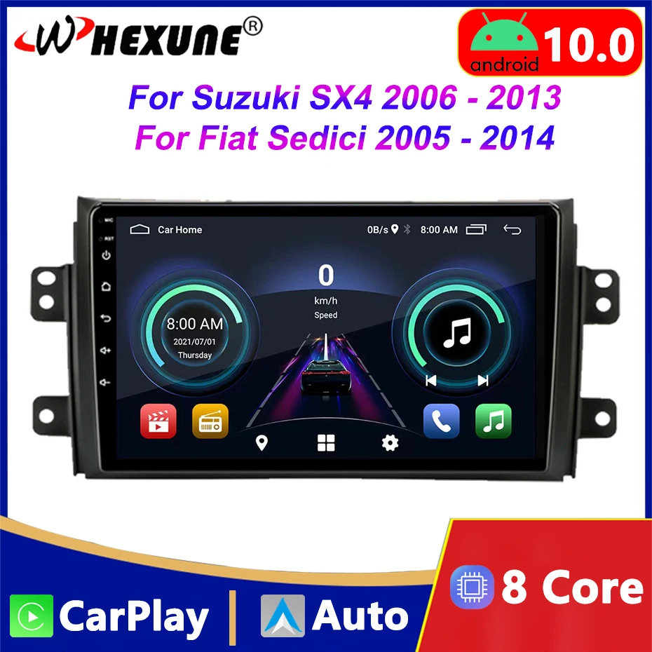

Автомагнитола, мультимедийный видеоплеер, навигация, стерео, GPS, Android 12,0, авто Carplay для Suzuki SX4 2006-2013 Fiat Sedici 2005-2014