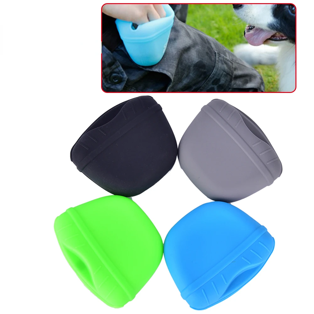 

Silicone Dog Treat Pouch Pet Portable Dog Training Waist Bag Magnetic Buckle Closing Waist Clip Outdoor Convenient Feed Storage