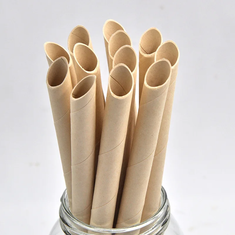 

Straws 100Pcs Bamboo Fiber Straw Disposable Degradable Paper Drinking Juice Cocktail Birthday Pearl Milk Tea Party Cake Bar Tube