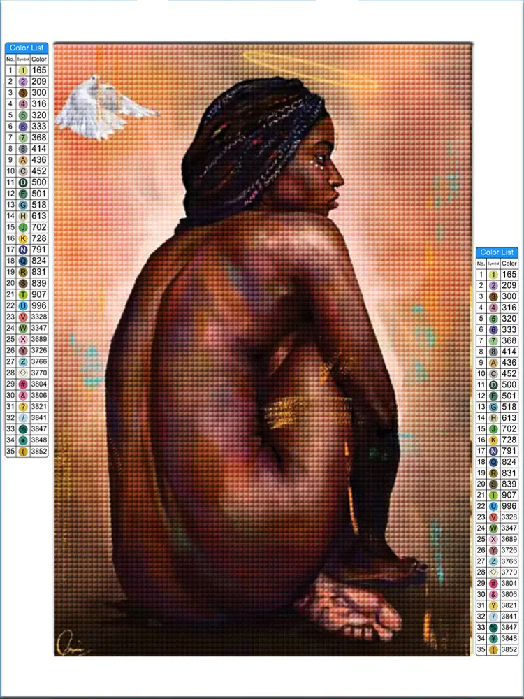 Алмазная живопись с обнаженным сексуальным телом Африканская женщина