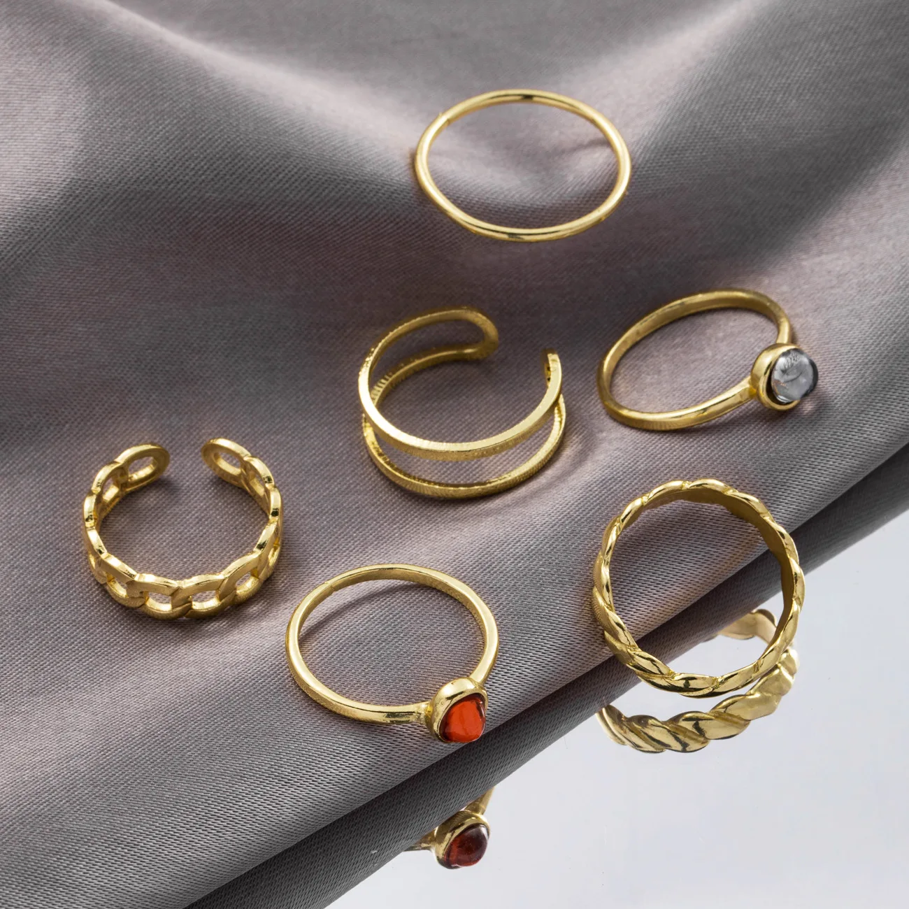 

Женское и мужское кольцо с круглым цирконом, из нержавеющей стали