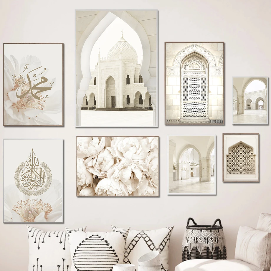 

Настенные картины бежевого цвета с изображением марокканской двери и цветов, современные постеры и принты на холсте для интерьера гостиной, домашний декор