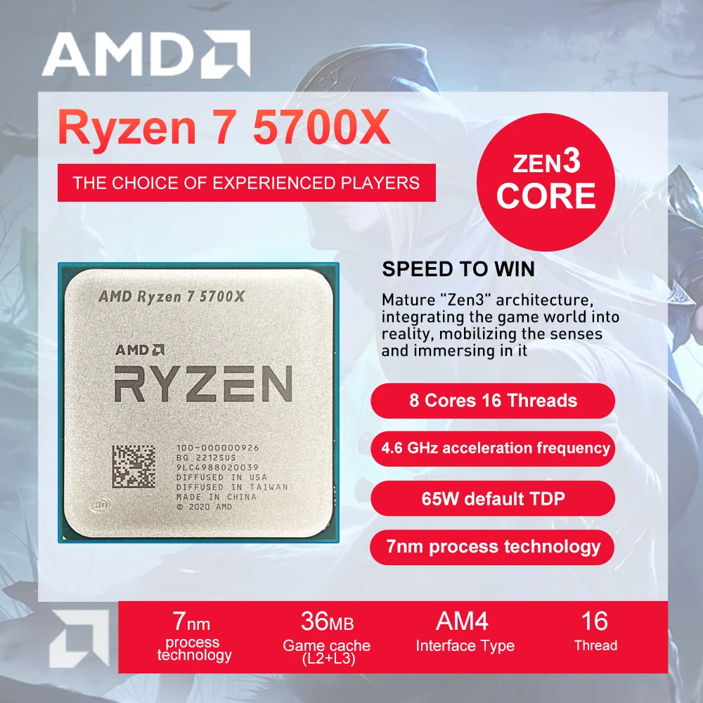 Новый процессор AMD Ryzen 7 5700X R7 5700X 3,4 ГГц Восьмиядерный 16-поточный процессор 7 нм разъем AM4 аксессуары для настольных ПК - 200 лучших товаров с Али