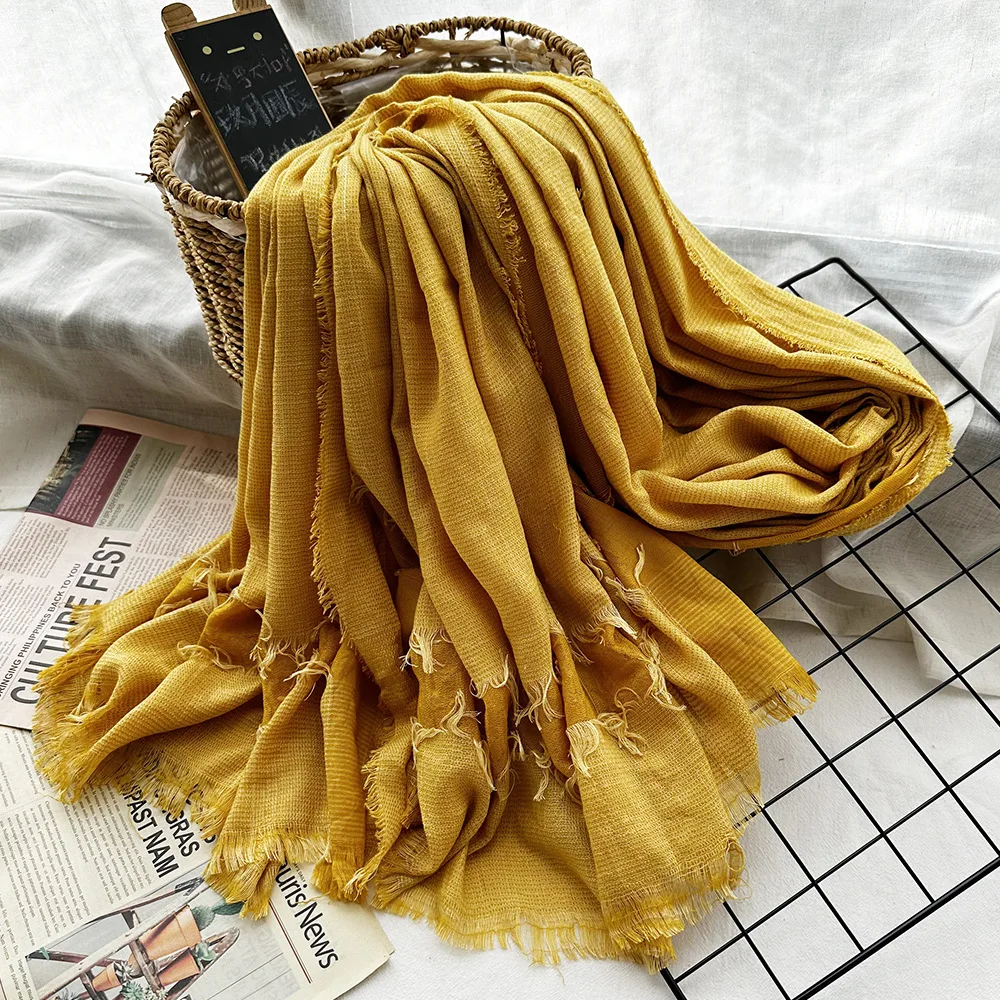 Мусульманская вискозная шаль для женщин вискоза шарф-хиджаб шарф с заусенцами