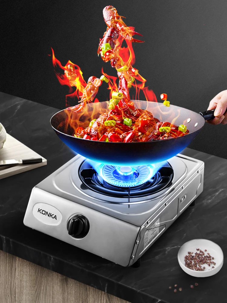 Gas Stove 5.0KW Fierce Fire Desktop Single Stove Liquefied Gas Stove Household Stainless Steel High Firepower gas cooktop