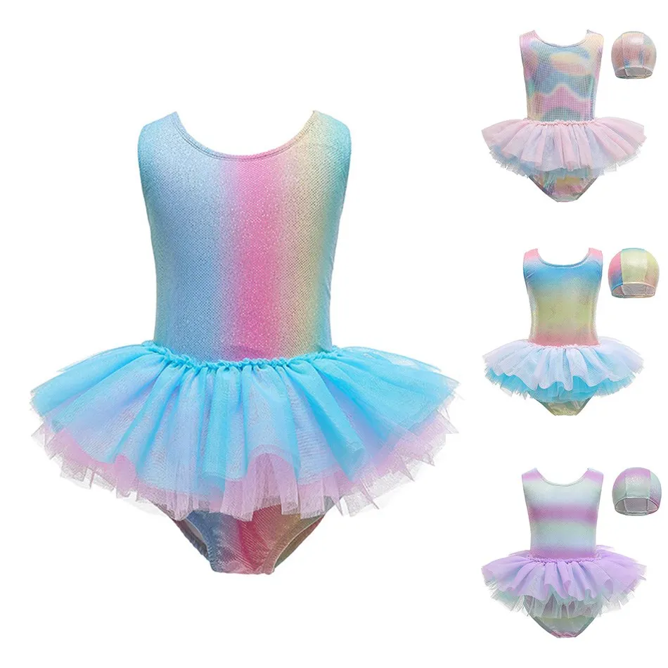 Купальный костюм Meimaid для девочек платье-пачка женская одежда плавания Блестящий