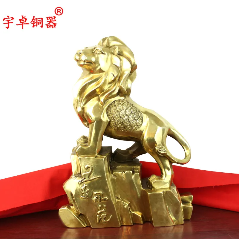 

Pure Copper Lion Brass Lion with Seat Lion Copper Coin Lion Home Crafts Ornaments