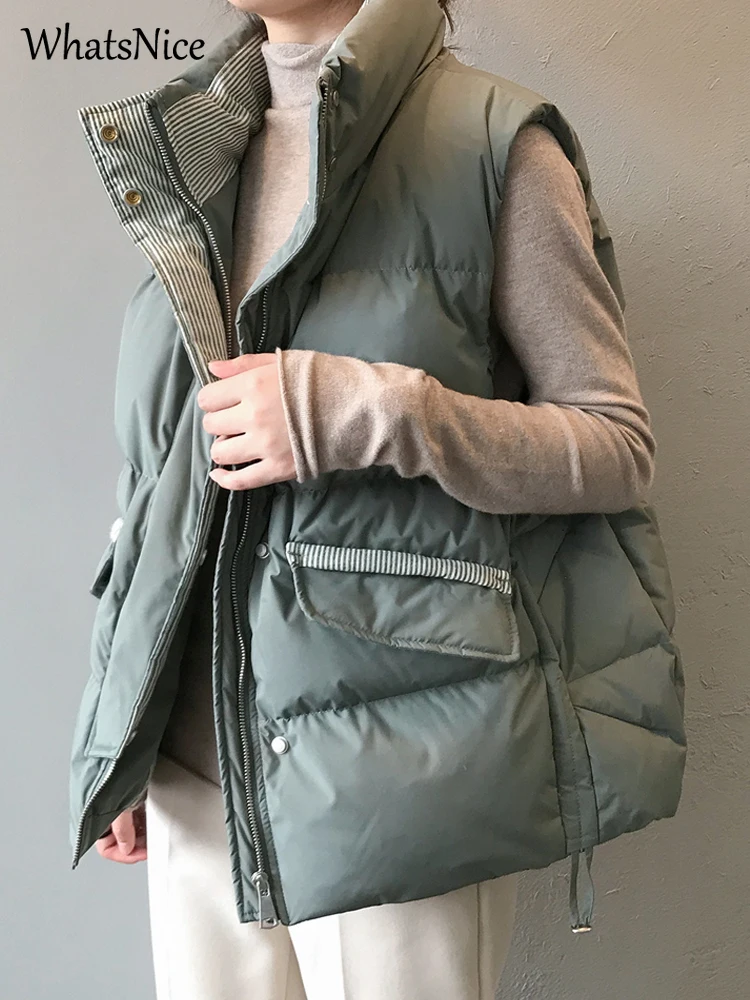 

Autumn Winter New Black Womens Vest Korean Fashion Sleeveless Jacket Women Casual Female Nice Warm Woman Waistcoat Outerwear