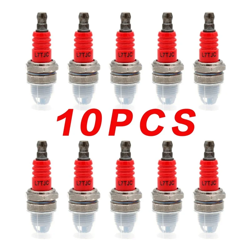 10 Pieces L7TJC Spark Plug for Gasoline Chainsaw and Brush Cutter