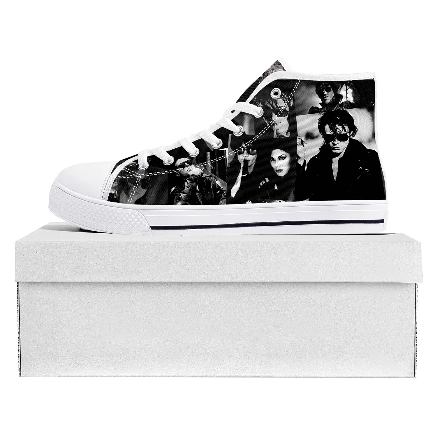 Andrew Eldritch Mercy Music Rock Band High Top High Quality Sneakers Mens Womens Teenager Canvas Sneaker Couple Shoe Custom Shoe