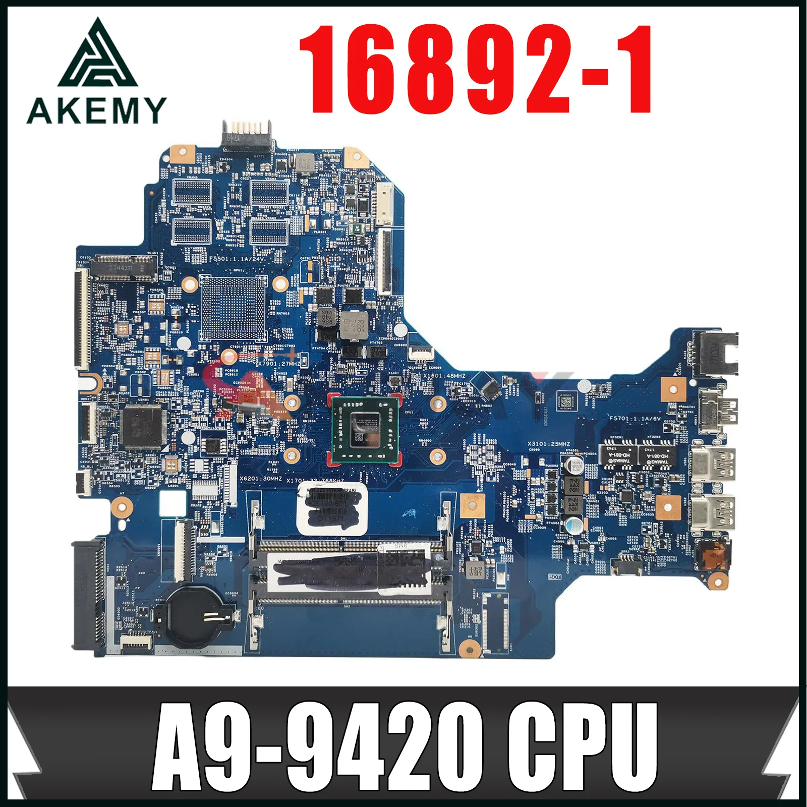 

926190-601 926190-501 926190-001 A9-9420 ЦП для HP PAVILION 17-AK 17Z-AK материнская плата для ноутбука 16892-1 448.0CB02.0011 100% ТЕСТ ОК