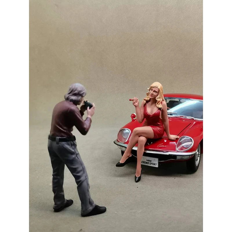 1:18 Масштаб 1 шт. Сигара Красная Юбка Красота Женщина Девушка Фигурка DIY Сцена