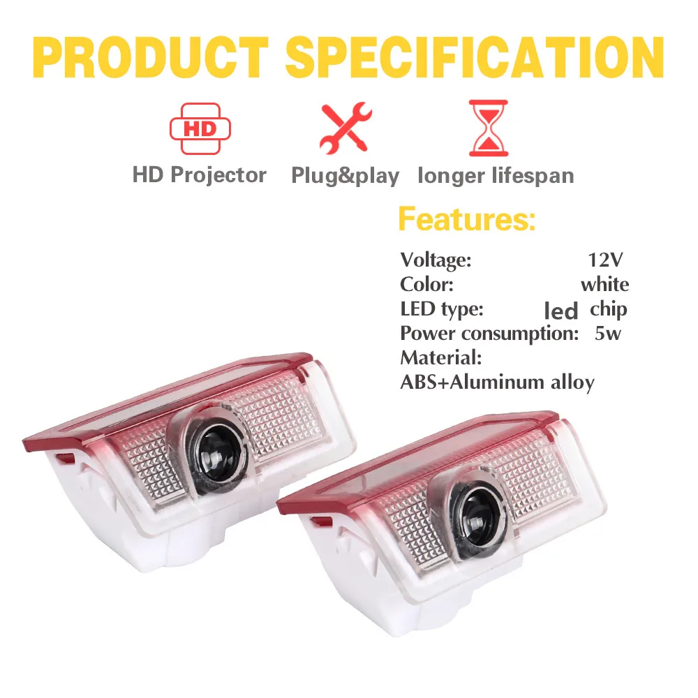 2X для Mercedes Benz C CLASS W205 C200 C250 C260 C300 C350 2015-2021 светодиодные лампы дверей автомобиля