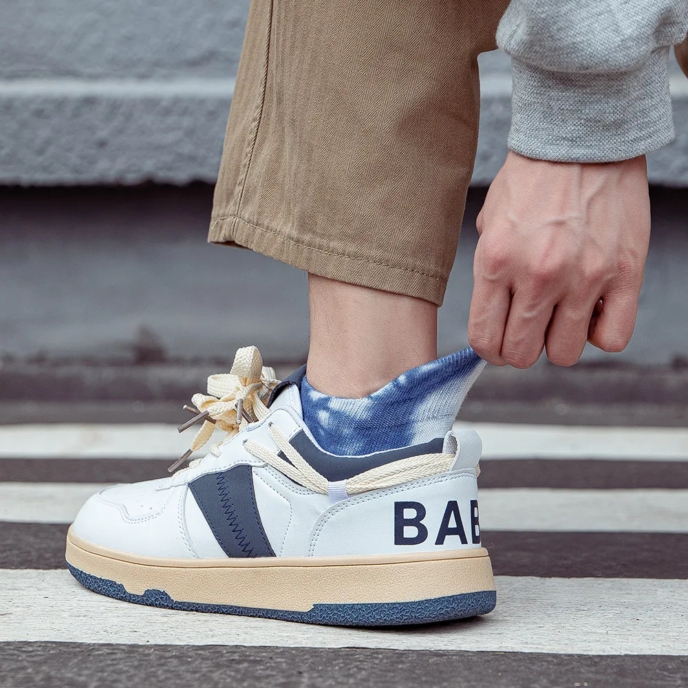 Gradient Tie-Dye Spring And Autumn Ins Tide Socks Sports Fitness Socks Purple Blue Spring and Autumn Net Red Tide Brand Socks